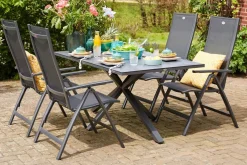 New Aruba Klappstuhl, xerix/anthrazit, Aluminium/Textilene Aluminium-Gartenmöbel|Gartenstühle & Gartensessel