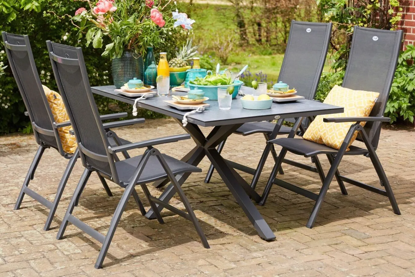 New Aruba Klappstuhl, xerix/anthrazit, Aluminium/Textilene Aluminium-Gartenmöbel|Gartenstühle & Gartensessel