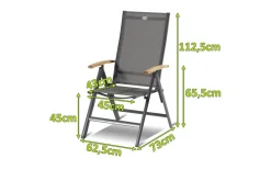 Clearance Aruba Klappstuhl, xerix/anthrazit, Alu/Textilene, Teakholz-Armlehnen Gartenstühle & Gartensessel