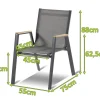 Hot Aruba Stapelsessel, xerix/anthrazit, Alu/Textilene, mit Armlehnen aus Teak Gartenstühle & Gartensessel