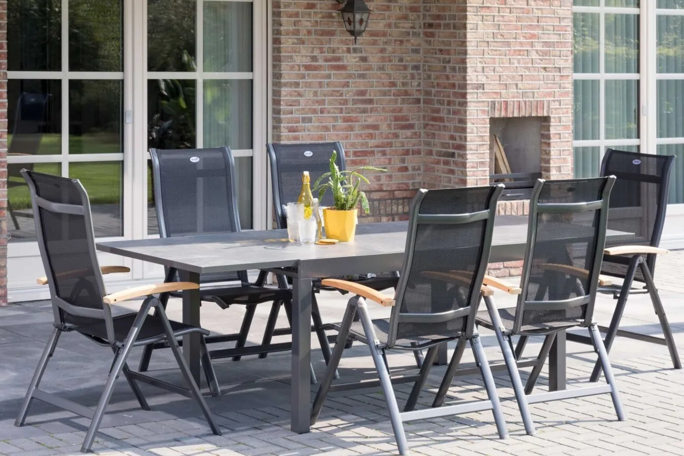 Hot Ausziehtisch Tipperary xerix/stone grey, Aluminium/HPL, 160/260x93cm Gartentische