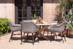 Delphine Armlehnensessel, schwarz/weiß, Alu/Kunststoff Gartenstühle & Gartensessel