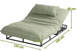 Sale Emma Loungeliege, schwarz/grün, Alu/Sunbrella, 196x125x41 cm, Rückenlehne verstellbar Sunbrella-Gartenmöbel|Gartenliegen