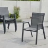 4er Set Aruba Stapelsessel, xerix/anthrazit, Alu/Textilene, 75x55x88cm Gartenstühle & Gartensessel