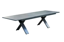 Online Exklusivmodell Xanadu, Da Vinci Garten-Essgruppe, 6 Personen, ausziehbarer Tisch 220–280 cm, Alu/Glaskeramik Garten-Essgruppen