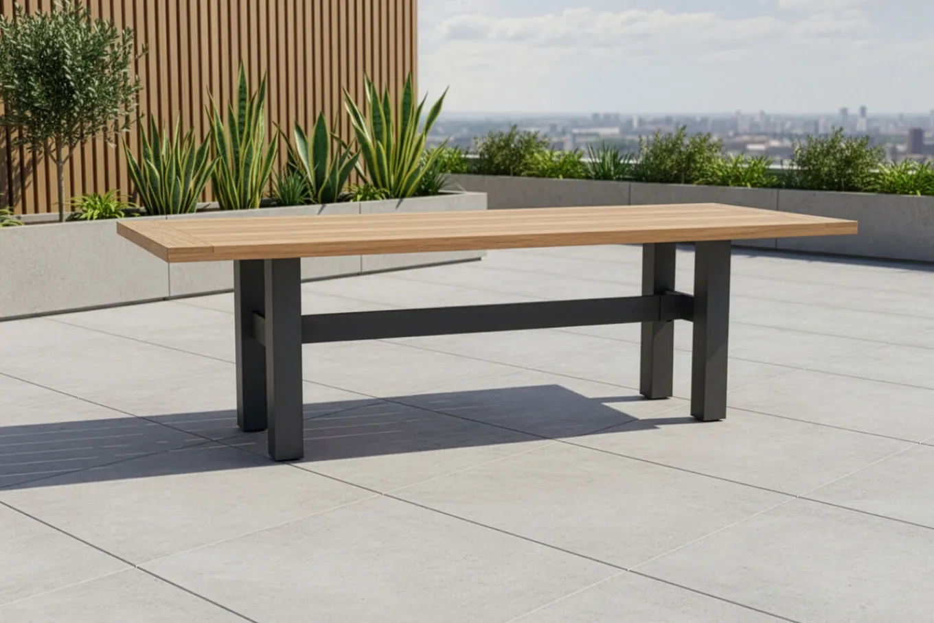 Online Exklusivmodell YasmaniEsstisch, xerix/natur, Alu/Teak, 240x100cm Gartentische