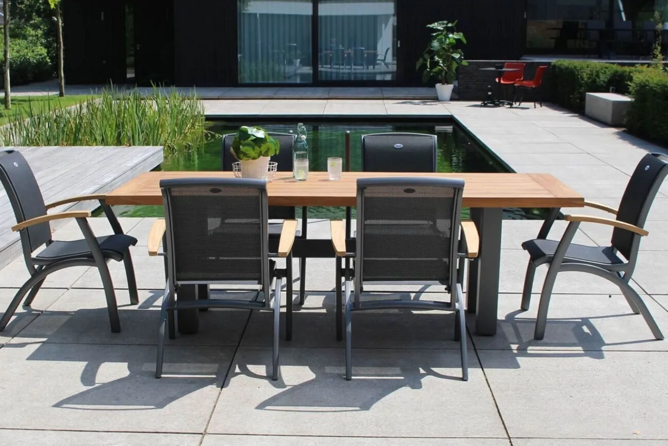 Online Exklusivmodell YasmaniEsstisch, xerix/natur, Alu/Teak, 240x100cm Gartentische