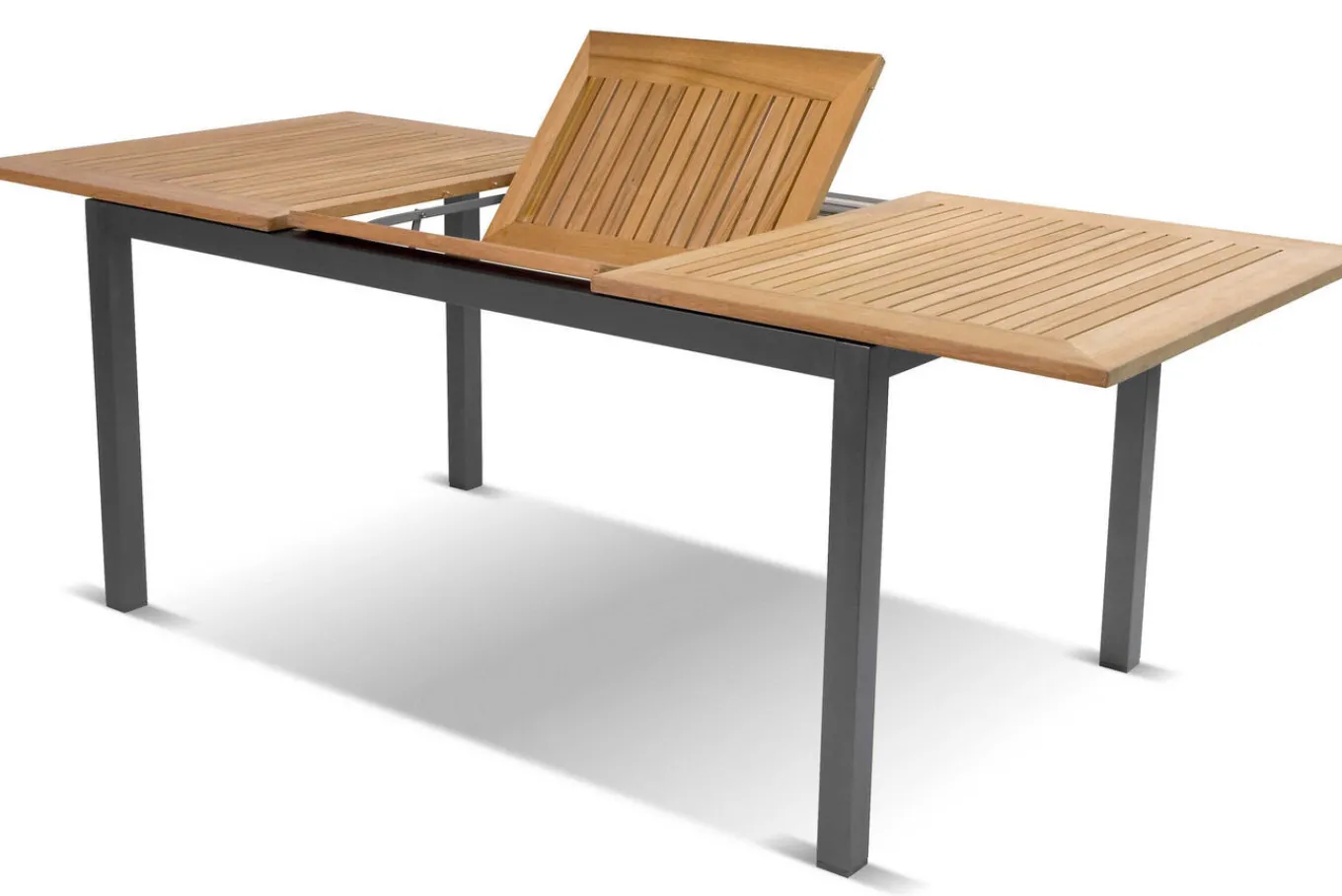 New Garten-Essgruppe, xerix-anthrazit, Alu/Teakholz, 210/150x90 cm, 6 Personen Garten-Essgruppen