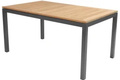 Best Gartenmöbel-Set, xerix-anthrazit, Alu/Teakholz, 4x4 Textilen, 210/150x90 cm, 6 Personen Garten-Essgruppen