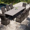 Sale Nova Garten-Essgruppe, anthrazit/grau, Alu/Polyrattan/Glaskeramik, 220/280 x 100 cm, ausziehbarer Tisch, verstellbare Sessel Polyrattan-Gartenmöbel|Garten-Essgruppen