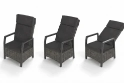 Sale Nova Garten-Essgruppe, anthrazit/grau, Alu/Polyrattan/Glaskeramik, 220/280 x 100 cm, ausziehbarer Tisch, verstellbare Sessel Polyrattan-Gartenmöbel|Garten-Essgruppen
