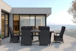 Hot Nova Garten-Essgruppe, 6 Personen, ausziehbar, 220-280cm, Alu/Polyrattan/Glaskeramik Garten-Essgruppen