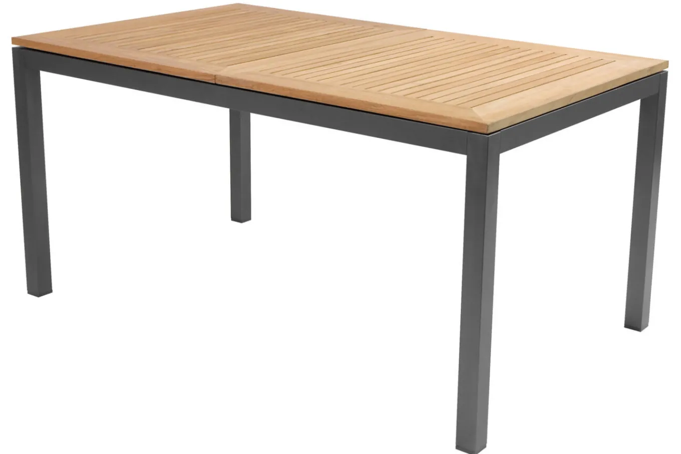 Best Nova Garten-Essgruppe mit 6 Sesseln, anthrazit/grau/natur, Alu/Polyrattan/Teak, Tisch 150/210 x 90 cm, verstellbare Rückenlehne Garten-Essgruppen