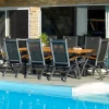 Primo Klappstuhl, xerix/anthrazit, Alu/Teak/Textilene, 71,5x70x112cm, verstellbar,Teak Armlehnen Aluminium-Gartenmöbel|Gartenstühle & Gartensessel