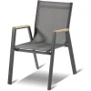 Clearance Provence / Aruba Garten-Essgruppe, xerix/anthrazit, Alu/Teakholz, 5 Stapelsessel, Ø150cm, inkl. Eiskühler Garten-Essgruppen