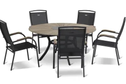 Sale Provence Esstisch, xerix/natur, Alu/Teak, Ø150cm, inkl. Eiskühler Gartentische