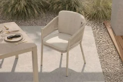 Hot Shades of Colour Altea Diningsessel, sand/beige, Polyester/Rope-Geflecht, 58 x 62 x 81 cm, inkl. Kissen und ergonomischer Rückenlehne Gartenstühle & Gartensessel|Rope-Gartenmöbel