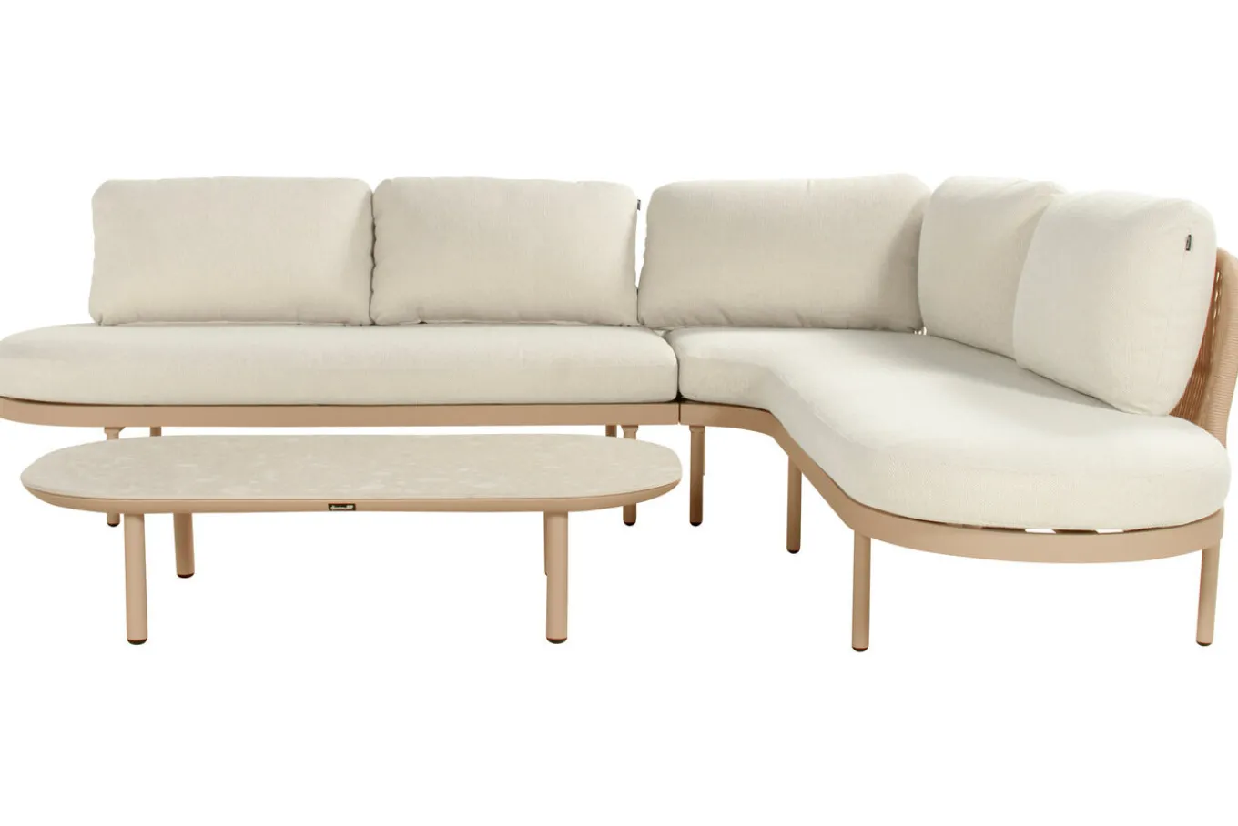 Outlet Shades of Colour Bilbao Gartenlounge, cappuccino/beige, Alu/Polyester/Rope-Geflecht, inkl. Polster Gartenlounge|Aluminium-Gartenmöbel