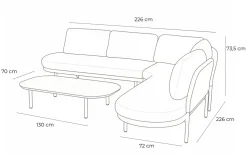 Outlet Shades of Colour Bilbao Gartenlounge, cappuccino/beige, Alu/Polyester/Rope-Geflecht, inkl. Polster Gartenlounge|Aluminium-Gartenmöbel