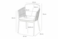Sale Shades of Colour Sevilla Diningsessel, cappuccino/beige, Polyester/Rope-Geflecht, 63 x 57 x 75 cm, inkl. Polster Gartenstühle & Gartensessel|Rope-Gartenmöbel