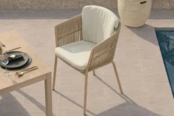 Sale Shades of Colour Sevilla Diningsessel, cappuccino/beige, Polyester/Rope-Geflecht, 63 x 57 x 75 cm, inkl. Polster Gartenstühle & Gartensessel|Rope-Gartenmöbel