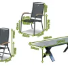 New Sondermodell Xanadu / Raffaelo Garten-Essgruppe, xerix/anthrazit, Alu/Glaskeramik, 2 Stapelsessel, 6 Klappstühle, 220/280x100cm Aluminium-Gartenmöbel