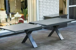 Best Sondermodell Xanadu / Raffaelo Garten-Essgruppe, xerix/anthrazit, Alu/Glaskeramik, 6 Klappstühle, 220/280x100cm Garten-Essgruppen