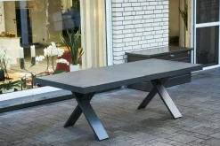 Best Sondermodell Xanadu / Raffaelo Garten-Essgruppe, xerix/anthrazit, Alu/Glaskeramik, 6 Klappstühle, 220/280x100cm Garten-Essgruppen