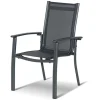 Outlet Sondermodell Xanadu / Alice Comfort Garten-Essgruppe, xerix/anthrazit, Alu/Glaskeramik, 6 Stapelsessel, 2 Klappstühle, 220/280x100cm Garten-Essgruppen