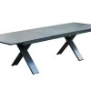Sondermodell Xanadu / Aruba Set, xerix/anthrazit, Alu/Glaskeramik, 6 Stapelsessel, 220/280x100cm Garten-Essgruppen