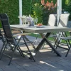 New Sondermodell Xanadu / Alice Garten-Essgruppe, xerix/schwarz, Alu/Glaskeramik, 4x4 Textilen, 6 Klappstühle, 220/280x100cm Garten-Essgruppen