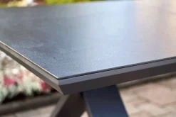 Clearance Sondermodell Xanadu / Raffaelo Garten-Essgruppe, xerix/anthrazit, Alu/Glaskeramik, 8 Klappstühle, 220/280x100cm Garten-Essgruppen