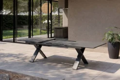 Clearance Sondermodell Xanadu / Aruba Garten-Essgruppe, xerix/anthrazit, Alu/Glaskeramik, 8 Klappstühle, 220/280x100cm Garten-Essgruppen|Aluminium-Gartenmöbel