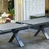 New Sondermodell Xanadu / Aruba Garten-Essgruppe, xerix/anthrazit, Alu/Glaskeramik, 6 Stapelsessel, 2 Klappstühle, 220/280x100cm Garten-Essgruppen