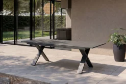 Sale Sondermodell Xanadu / Alice Comfort Set, xerix/anthrazit, Alu/Glaskeramik, 6 Stapelsessel, 220/280x100cm Garten-Essgruppen|Aluminium-Gartenmöbel