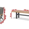 Discount Sondermodell Yasmani/Da Vinci Garten-Essgruppe, xerix, Alu/Teakholz, 240x100cm, 6 Klappstühle Garten-Essgruppen