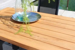 Discount Sondermodell Yasmani/Raffaelo Garten-Essgruppe, xerix, Alu/Teakholz, 240x100cm, 6 Stapel-, 2 Klappstühle Garten-Essgruppen