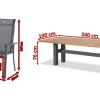 Sondermodell Yasmani/Alice Comfort Garten-Essgruppe, xerix, Alu/Teakholz, 240x100cm, 8 Stapelsessel Garten-Essgruppen