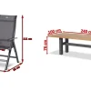 Best Sondermodell Yasmani/Alice Comfort Garten-Essgruppe, xerix, Alu/Teakholz, 240x100cm, 6 Klappstühle Garten-Essgruppen