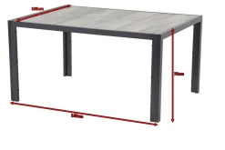 Outlet Tanger Esstisch, xerix/grey wood, Aluminium/Keramik, 168x105cm Gartentische
