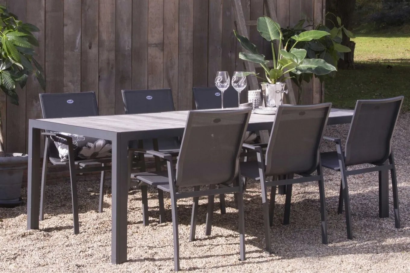 Discount Tanger Esstisch,xerix/grey wood, Aluminium/Keramik, 228x105cm Gartentische