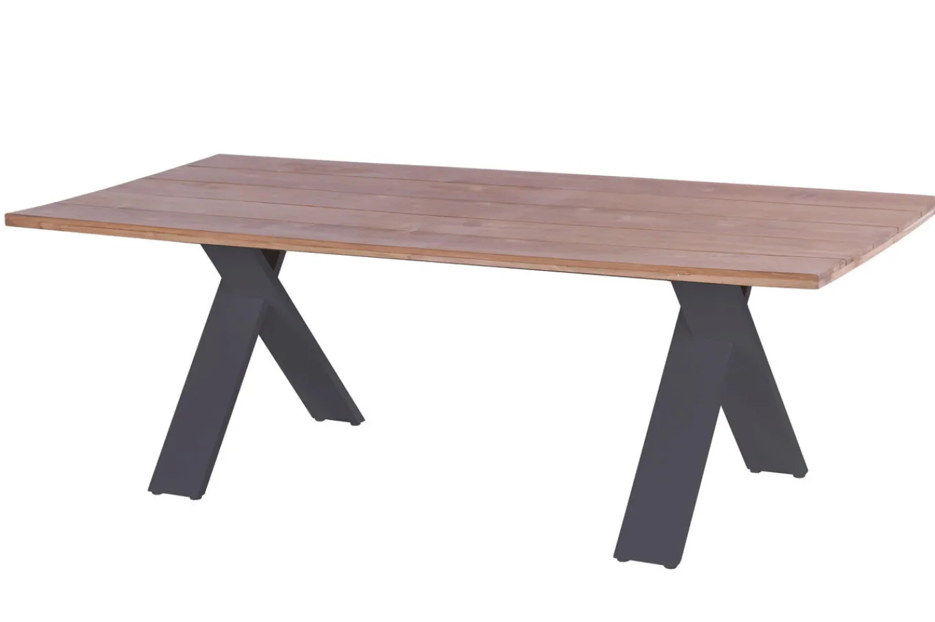 Sale Xanadu / Alice Comfort Garten-Essgruppe, xerix/anthrazit, Alu/Teakholz, 8 Stapelsessel, 220x100cm Garten-Essgruppen|Aluminium-Gartenmöbel