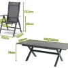 Discount Xanadu / Alice Garten-Essgruppe, xerix, Alu/Textilene/Glaskeramik, 6 Klappstühle, 160/220x100cm Garten-Essgruppen|Aluminium-Gartenmöbel