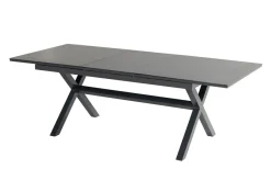 Outlet Xanadu / Alice Garten-Essgruppe, xerix, Alu/Textilene/Glaskeramik, 4 Klappstühle, 160/220x100cm Garten-Essgruppen|Aluminium-Gartenmöbel