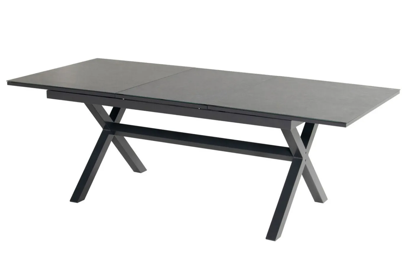 Online Xanadu / Alice Garten-Essgruppe, xerix, Alu/Textilene/Glaskeramik, 4 Stapelsessel, 2 Klappstühle, 160/220x100cm Garten-Essgruppen|Aluminium-Gartenmöbel