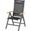 Clearance Xanadu / Alice Garten-Essgruppe, xerix/schwarz, Alu/Teakholz, 4x4 Textilen, 6 Klappstühle, 220x100cm Garten-Essgruppen|Aluminium-Gartenmöbel