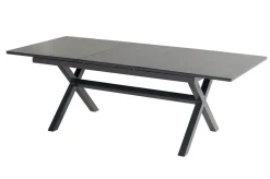 Clearance Xanadu / Alice Garten-Essgruppe, xerix, Alu/Textilene/Glaskeramik, 6 Stapelsessel, 2 Klappstühle, 160/220x100cm Garten-Essgruppen|Aluminium-Gartenmöbel