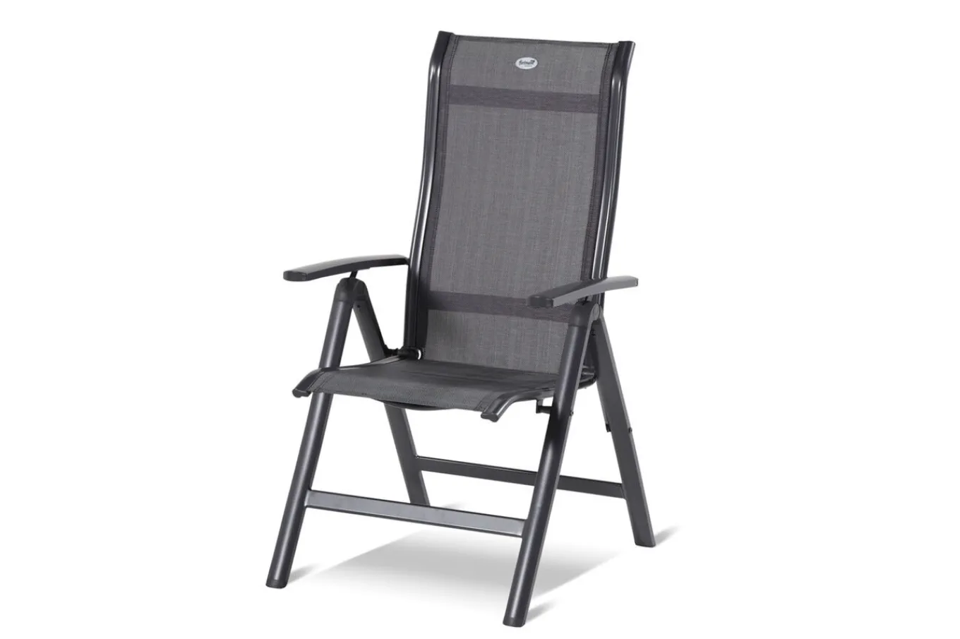 Clearance Xanadu / Alice Garten-Essgruppe, xerix, Alu/Textilene/Glaskeramik, 6 Stapelsessel, 2 Klappstühle, 160/220x100cm Garten-Essgruppen|Aluminium-Gartenmöbel