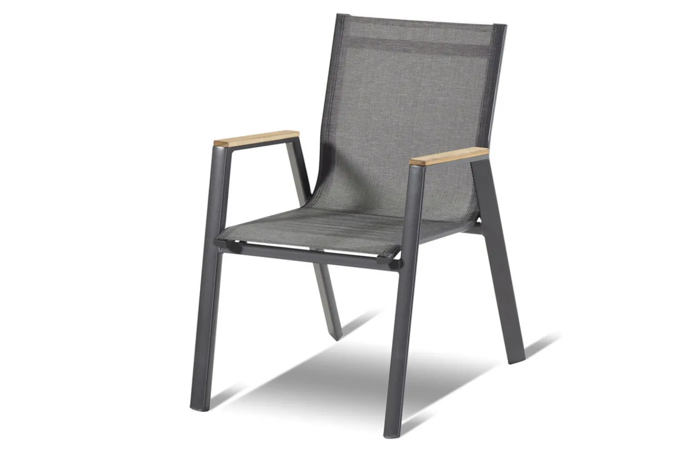 Hot Xanadu / Aruba Garten-Essgruppe, xerix/natur, Alu/Teak/Glaskeramik, 6 Dining Sessel, 2 Klappstühle, 160/220x100cm, Teak Armlehnen Aluminium-Gartenmöbel