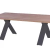 New Xanadu / Aruba Garten-Essgruppe, xerix/anthrazit, Alu/Teakholz, 6 Stapelsessel, 2 Klappstühle, Teakarmlehnen, 220x100cm Garten-Essgruppen